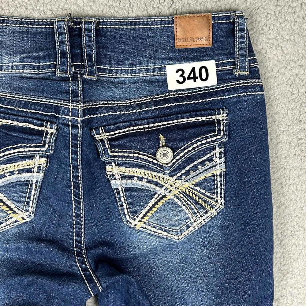 Wallflower Womens The Luscious Curvy Bootcut Jeans 1 Regular Blue Denim Classic - Picture 13 of 13